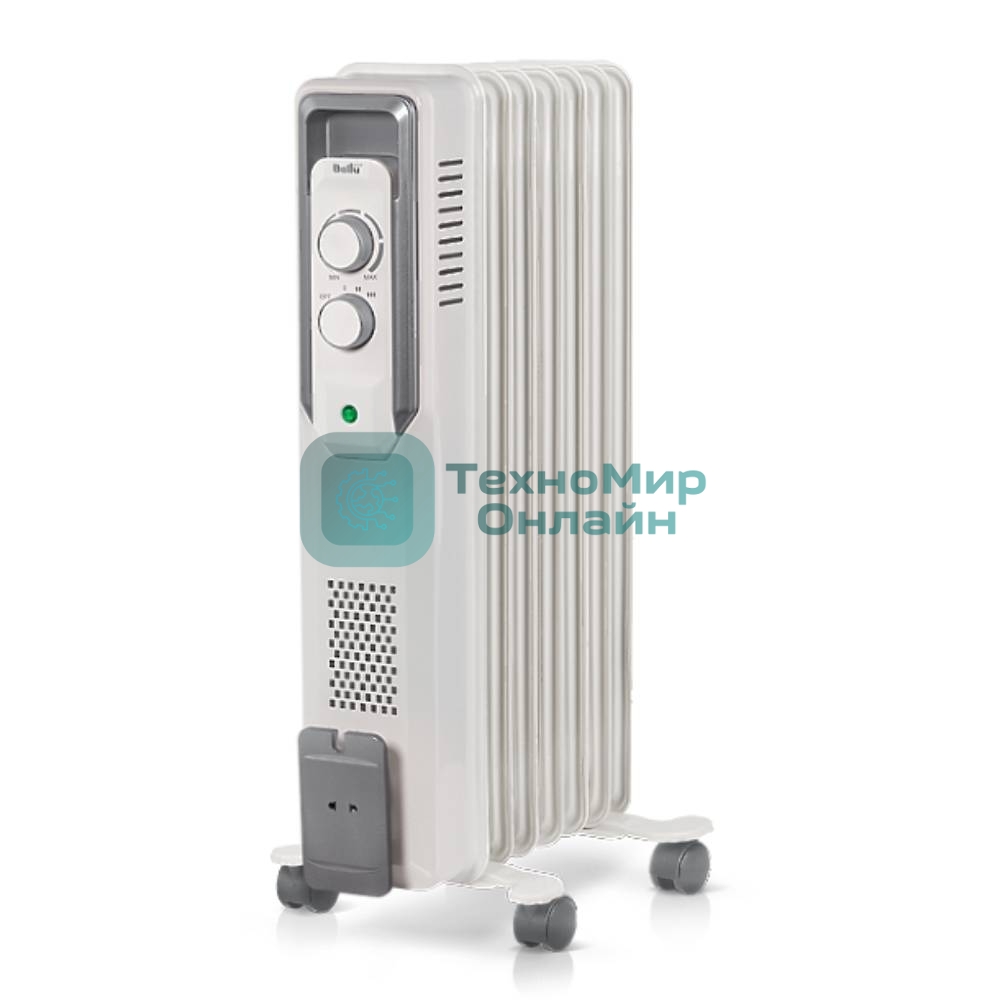 Обогреватель масляный Ballu CUBE BOH/CB-07W (7 секций), белый, 1500 Вт, 15 м2, механический термостат