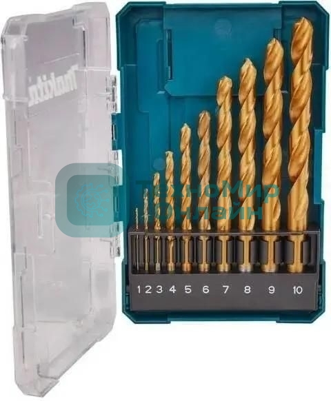 Набор сверл Makita D-72849 по металлу (10пред.) для дрелей