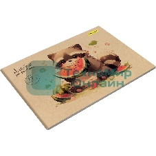 Альбом для рисования Silwerhof 12л. A4 Акварель на крафте 4 дизайна, картон скрепка