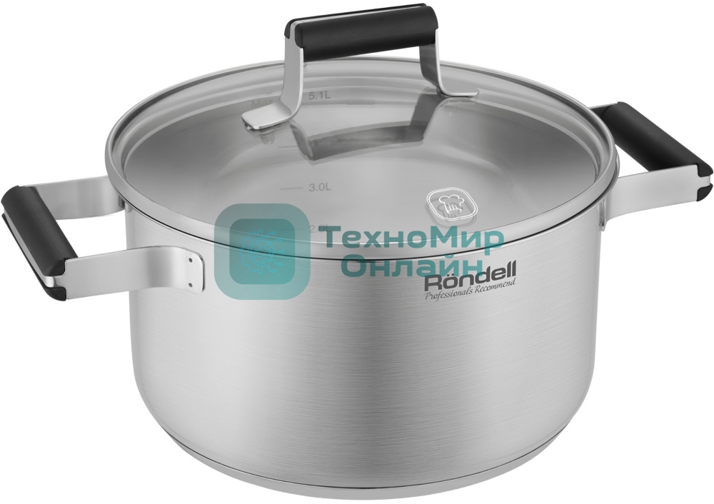 Кастрюля Rondell Bayoneta RDS-1807 3.1 л. d=20 см (с крышкой) стальной