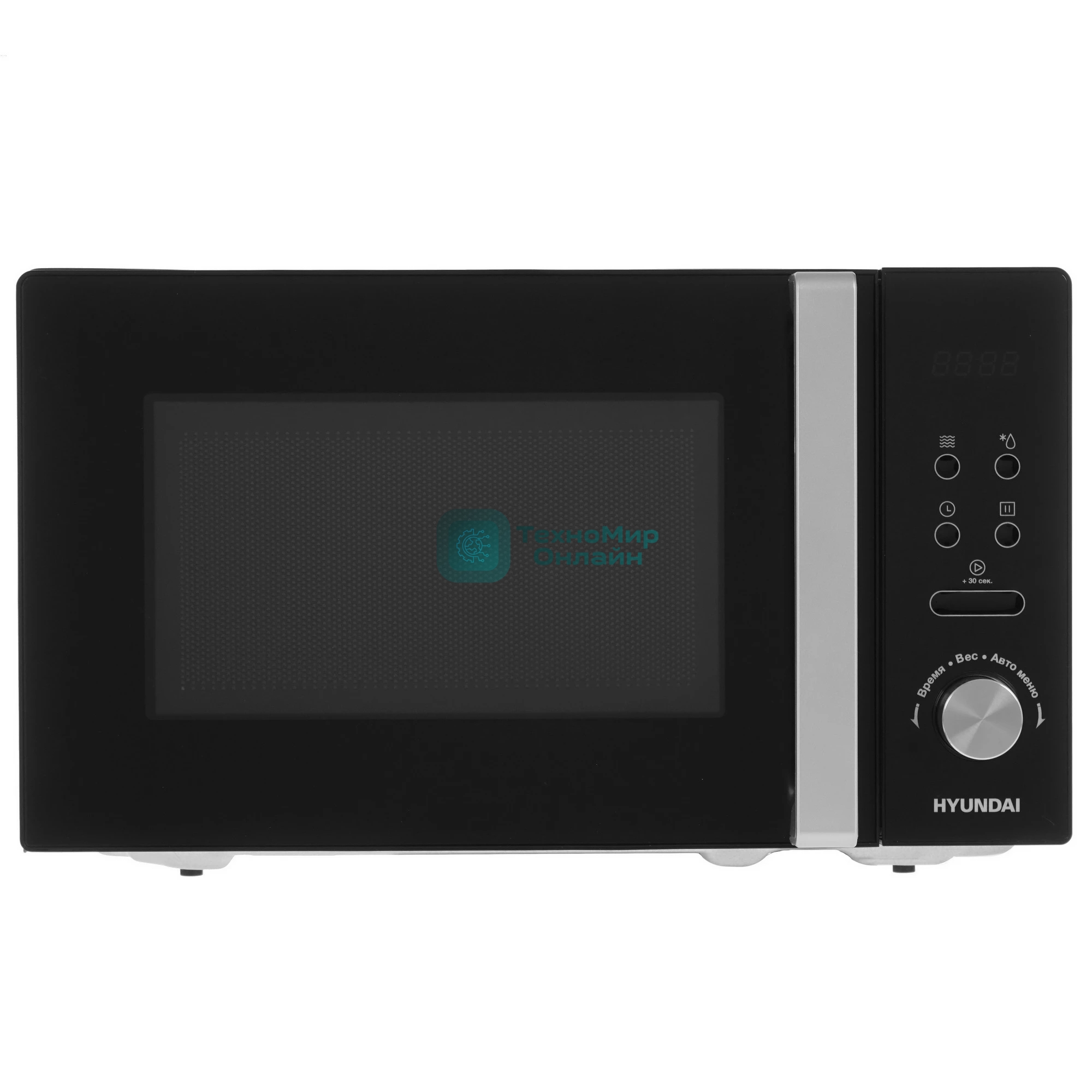 Микроволновая печь Hyundai HYM-D3001 черный, 20 л, 700 Вт, переключатели - сенсор, поворотный механизм