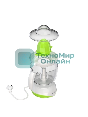 Соковыжималка Maxvi SG401 белый/зелёный, цитрусовая, 40 Вт, 700 мл, механическое