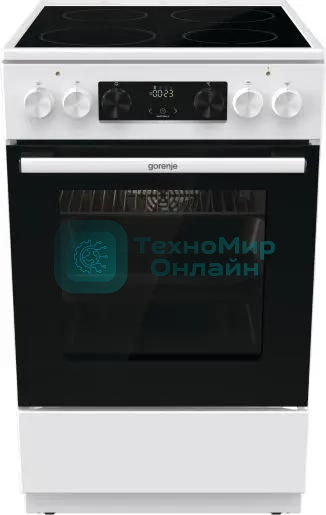 Плита электрическая Gorenje GEC5C61WG белый, конфорок 4 электрических, духовка 70 л, 50 см x 85 см x 59.4 см (без крышки)