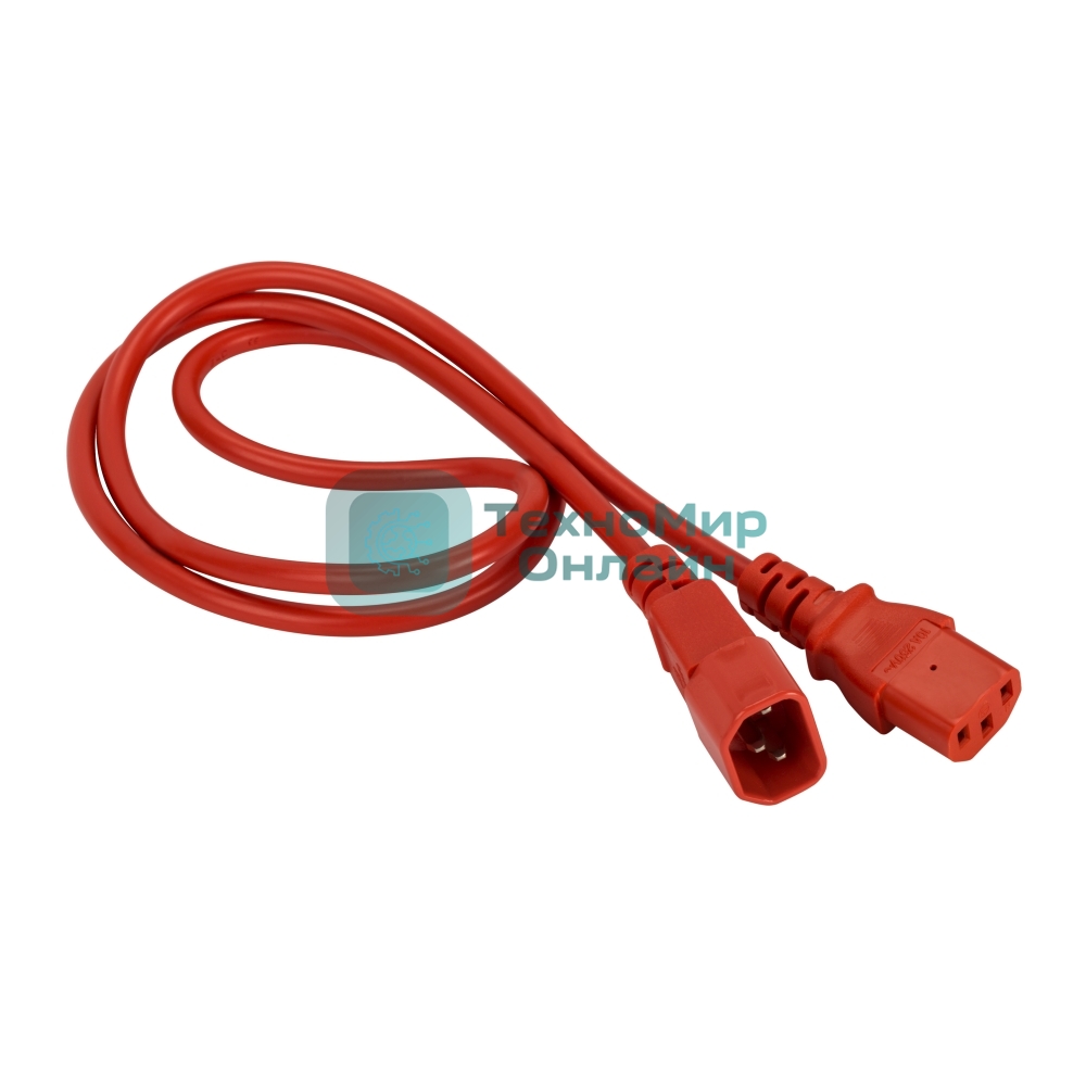 Шнур питания Lanmaster LAN-PP13/14-0.5-RD C13-С14 проводник.:3x0.75мм2 0.5м 220В 10А красный