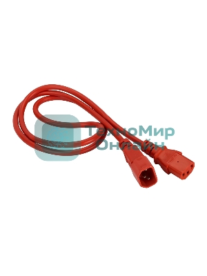 Шнур питания Lanmaster LAN-PP13/14-0.5-RD C13-С14 проводник.:3x0.75мм2 0.5м 220В 10А красный