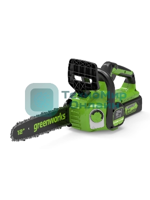 Цепная пила аккумуляторная GreenWorks GD24CS30K4, 24V, 30 см, бесщеточная, c АКБ 4 А·ч и ЗУ (2007007UB)