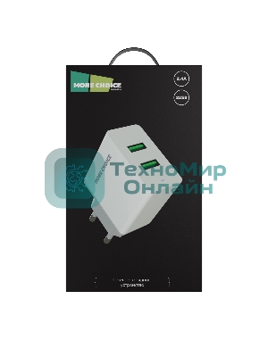 Сетевое зарядное устройство MORE CHOICE (4610196409004) NC11 СЗУ 2USB 2.4A белый белый