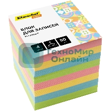 Блок для записей бумажный Silwerhof Daily Премиум 90x90x90мм, 80 г/м2, 4 цвета в упаковке