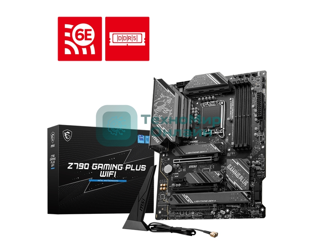 Материнская плата MSI Z790 GAMING PLUS WIFI, LGA 1700, 4xDDR5, 1xPCIe 5.0 x16, 1xPCIe 4.0 x16, 4xM.2, 6xSATA, 1xHDMI, 1xDP, 2.5 Gigabit Ethernet, 7.1 аудио, ATX