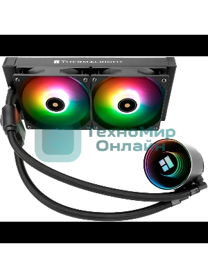 Водяное охлаждение для процессора Thermalright Frozen Notte 240 черный ARGB V2 (240мм, Black, ARGB/ Fans: 2x120мм, 72.37CFM, 27.7dBA, 2000RPM/ Pump height 54мм, 28dBA, 5300RPM, Rad thickness 27мм/ S: 1200, 1700, 1851, 2011, 2066, 115X, AM2, AM2+, AM3, AM3+, AM4, AM5, FM1, FM2, FM2+)