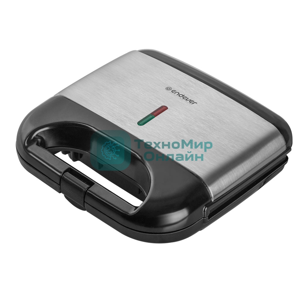 Вафельница Endever Skyline WM-21 черный/стальной, 850 Вт, на 2 вафли, автом. терморегулятор, размеры 22,4*21,7 см