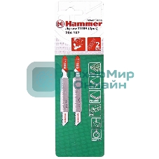 Пилка для лобзика Haммerflex 204-107 JG WD-PL T119B (2pcs) мягк.др\пл, 67мм, шаг 1.9-2.3, HCS, 2шт
