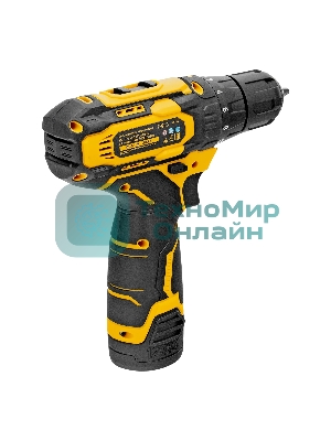 Дрель-шуруповерт Denzel CDQ-12, 12 В, 1,5 Ач, 30 Нм, щеточный