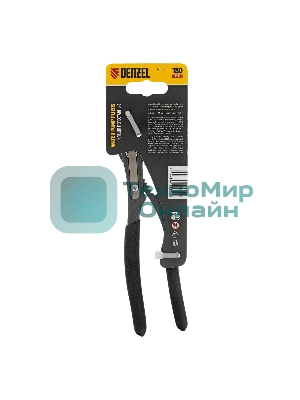 Клещи переставные Denzel кнопочный механизм, обливные рукоятки, 180 мм
