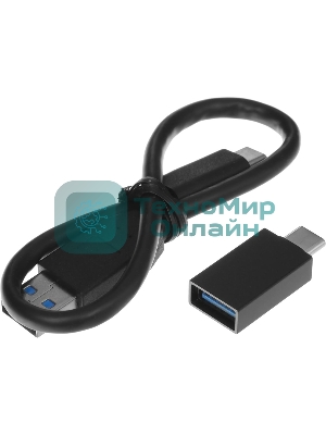 Внешний SSD Kingston XS1000, 2TB, USB 3.2 Gen 2 Type-C, R/W 1050/1000, черный