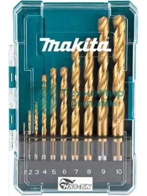 Набор сверл Makita D-72849 по металлу (10пред.) для дрелей