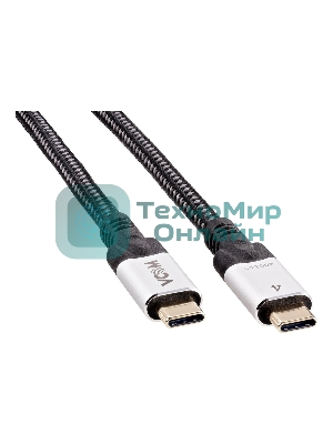 Кабель VCOM USB4 TypeC(M)--TypeC(M), 5K 60Hz, 8K 30Hz 40Gbps, PD 240W, 2м CU560-2M