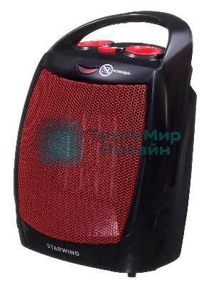 Тепловентилятор Starwind SHV2001, черный/красный, 1600 Вт, 15 м2, термостат