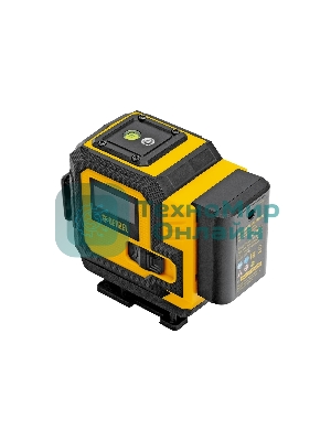 Лазерный уровень мультипризменный Denzel DLV-360-3C, 30 м, зеленый луч, Li-Ion 2,4 Aч, кейс