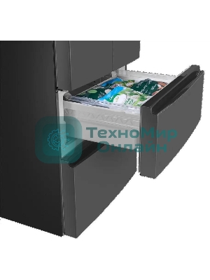 Холодильник Maunfeld MFF180NFSBE01 серый трехкамерный 224/113л морозилка снизу, No Frost