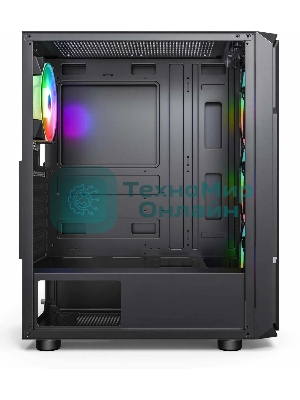 Компьютерный корпус Accord 3338 черный без БП ATX 1xUSB2.0 1xUSB3.0 1xUSB3.1 audio bott PSU