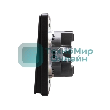 Выключатель Kranz ROUND 1 кл проходной (переключатель) с подсветкой 10А с/у оникс