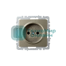 Розетка 1-местная IEK BRITE РС10-1-0-БрШ (BR-R10-10-K37) 10А, без заземления, без защитных шторок, шампань