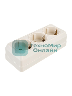 Розетка 3-м ОП Октава 16А РС23-3-ОК с заземл. крем. IEK ERO31-K33-16-DC