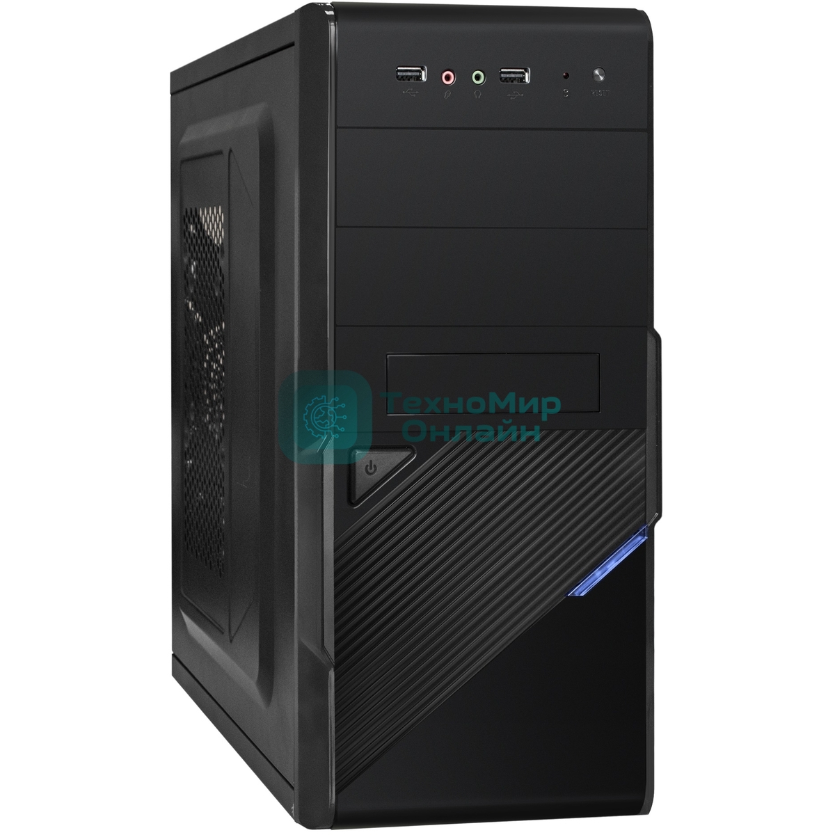 Компьютерный корпус ExeGate EX284019RUS Minitower BA-201 Black, mATX, (AA450, 80мм), 2*USB, Audio
