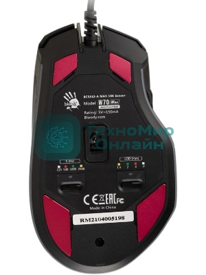 Мышь проводная A4Tech Bloody W70 Max черный, 10000 dpi, USB, кнопки - 9