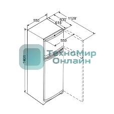 Холодильник Liebherr CTE 2531-26 001 белый двухкамерный 189/44л морозилка сверху