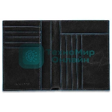 Кошелек мужской Piquadro Blue Square PU1393B2/N, натур.кожа, черный