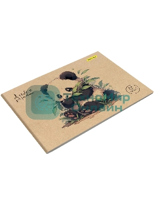 Альбом для рисования Silwerhof 12л. A4 Акварель на крафте 4 дизайна, картон скрепка