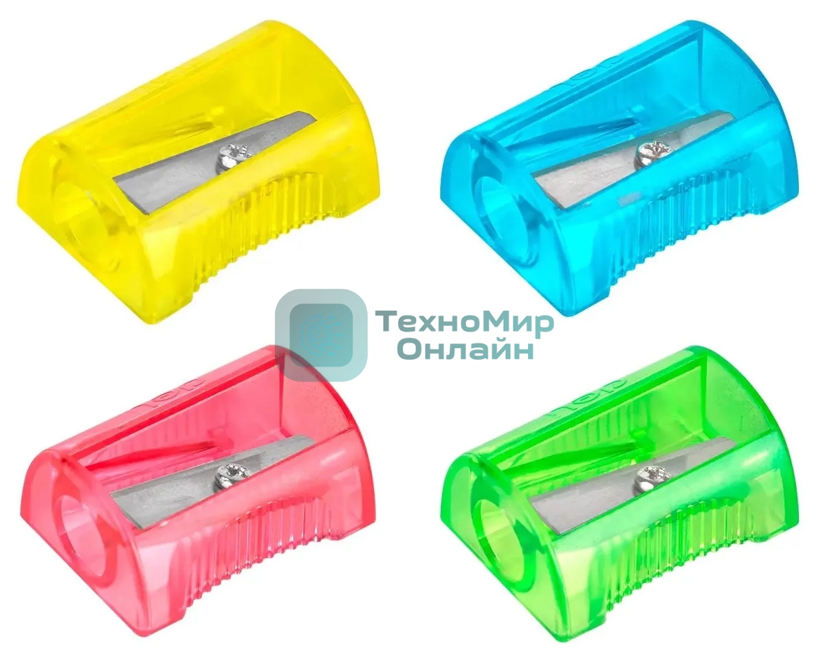 Точилка для карандашей ручная Deli EH032 Comico, 1 отверстие, пластик, ассорти, туба