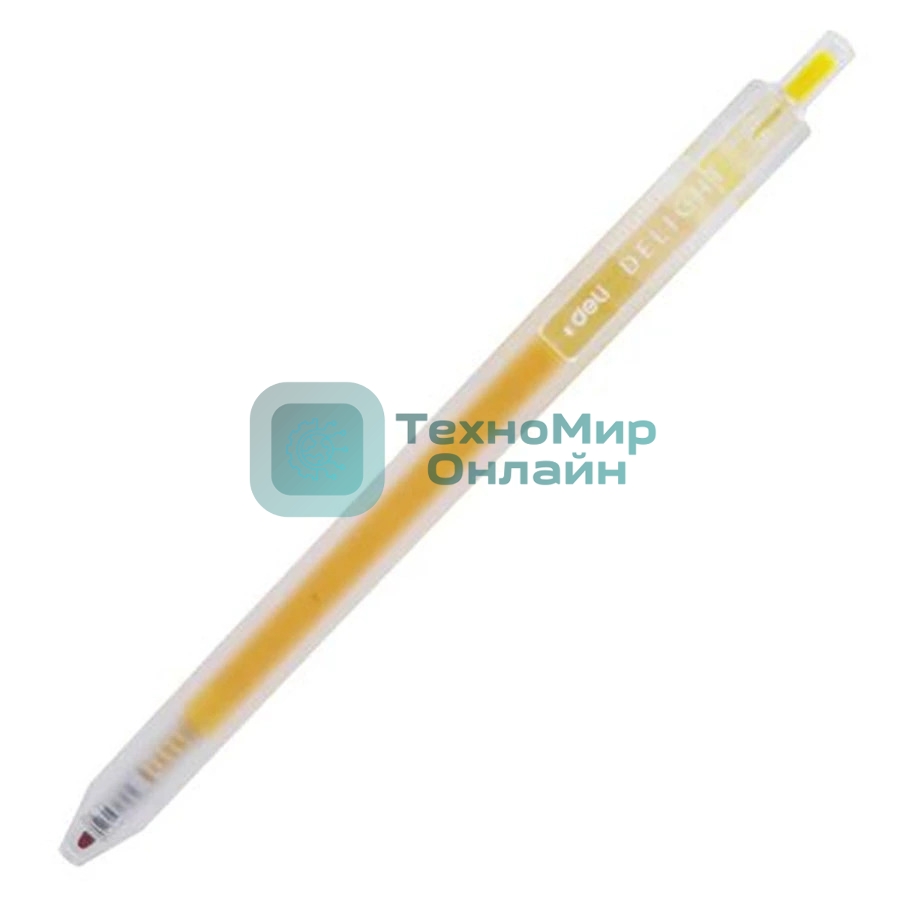 Ручка гелевая Deli Delight EG118-YL прозрачный, желтые чернила, линия 0.5мм