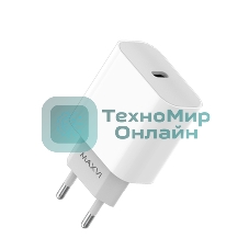 Сетевое зарядное устройство Maxvi CHL-601PD 18W, 3A, QC 3.0, PD 3.0, 1xUSB-C, белый