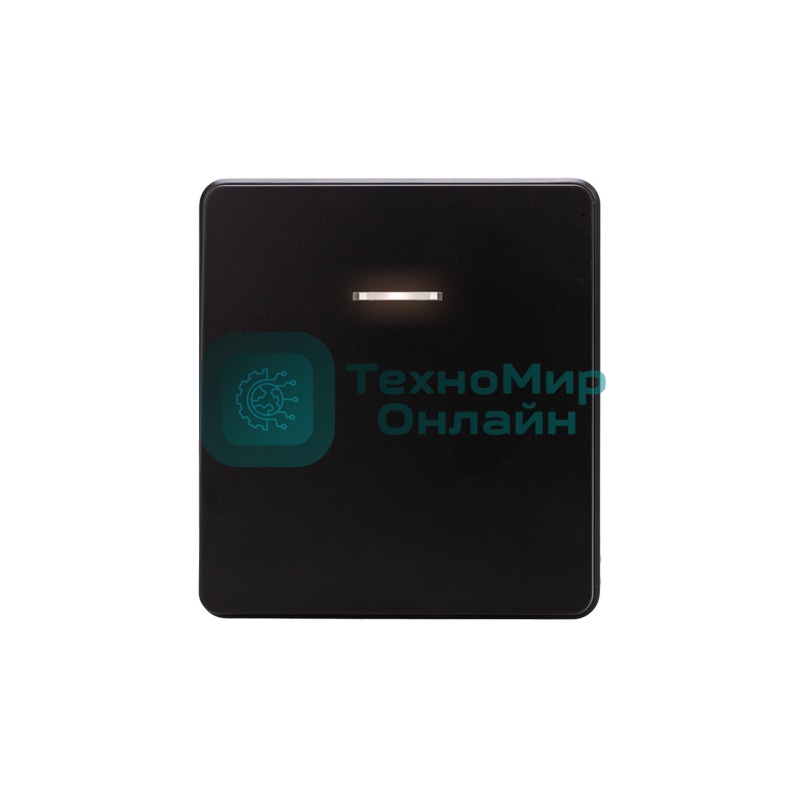 Выключатель Kranz ROUND 1 кл проходной (переключатель) с подсветкой 10А с/у оникс