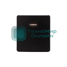 Выключатель Kranz ROUND 1 кл проходной (переключатель) с подсветкой 10А с/у оникс