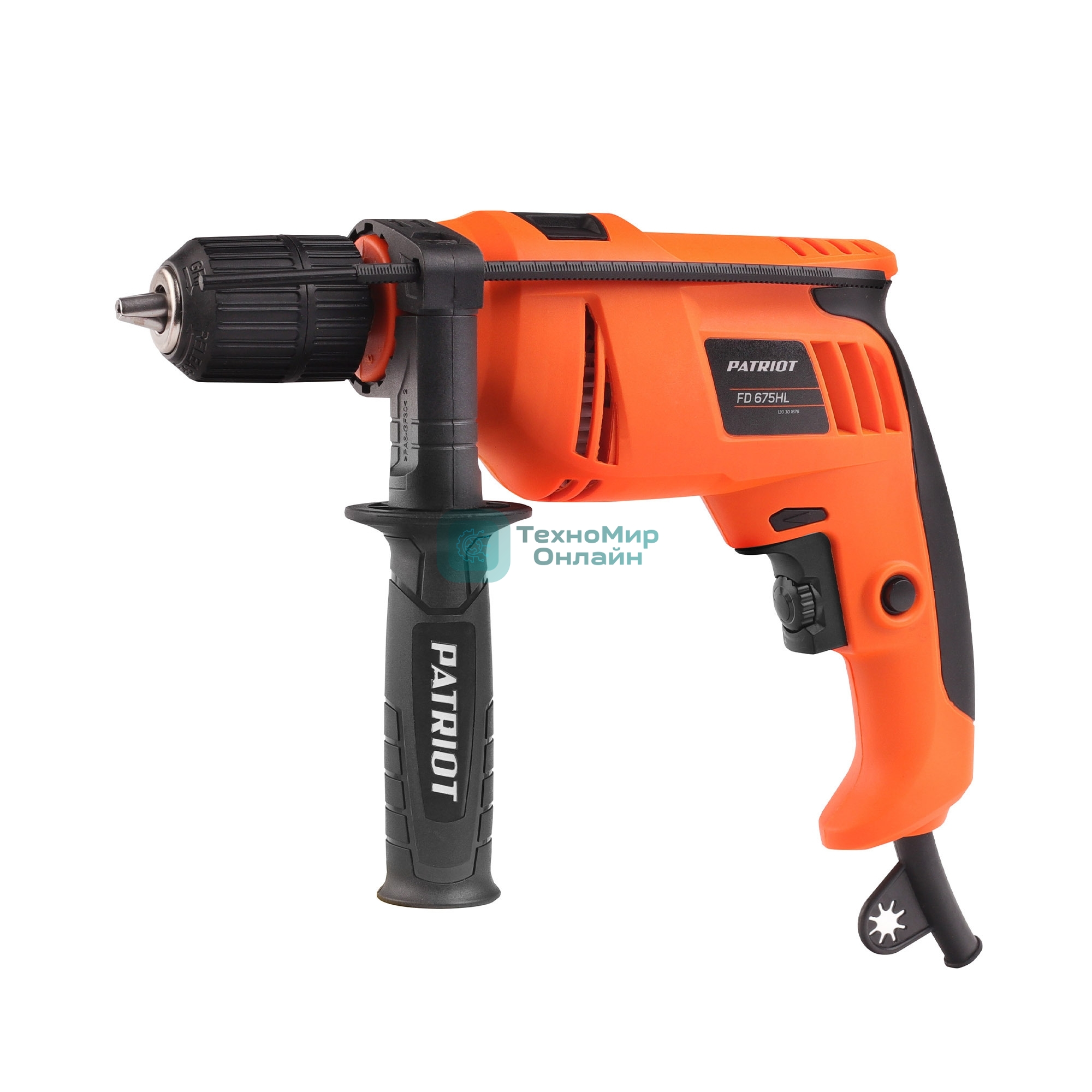 Дрель электрическая ударная PATRIOT FD 675HL, 675Вт, 2800об/мин, 44800уд/мин, макс. диаметр сверления 13мм, быстрозажимной патрон