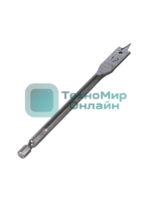 Сверло PATRIOT по дереву перовое 12 мм х 150 мм, 1 шт в блистере