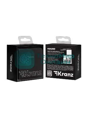 Выключатель Kranz ROUND 1 кл проходной (переключатель) с подсветкой 10А с/у оникс