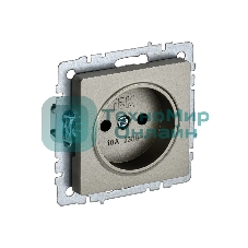 Розетка 1-местная IEK BRITE РС10-1-0-БрШ (BR-R10-10-K37) 10А, без заземления, без защитных шторок, шампань