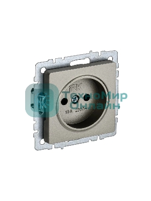 Розетка 1-местная IEK BRITE РС10-1-0-БрШ (BR-R10-10-K37) 10А, без заземления, без защитных шторок, шампань