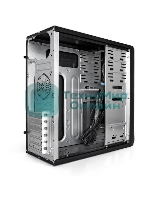 Компьютерный корпус Miditower ExeGate CP-603UB-UNS350 (ATX, БП UNS350 с вент. 12см, 2хUSB, аудио, черный)