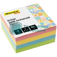 Блок для записей бумажный Silwerhof Daily Премиум 90х90х45мм, 80 г/м2, 4 цвета в упаковке