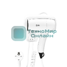 Фен Puff 1201B белый, 1200 Вт, с доп. розеткой