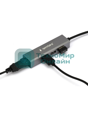 Концентратор USB 3.0 Gembird UHB-C464, 4 порта, кабель 17см, алюминий