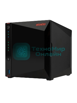 Сетевой накопитель ASUSTOR AS5404T 2-Bay NAS/Media player/Intel Celeron N5105 2.0GHz up to 2.9GHz, 4Gb SO-DIMM DDR4, noHDD(HDD,SSD),/2x 2,5Gb (LAN)/3xUSB3.2,HDMI; 90IX01R1-BW3S40