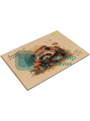 Альбом для рисования Silwerhof 12л. A4 Акварель на крафте 4 дизайна, картон скрепка