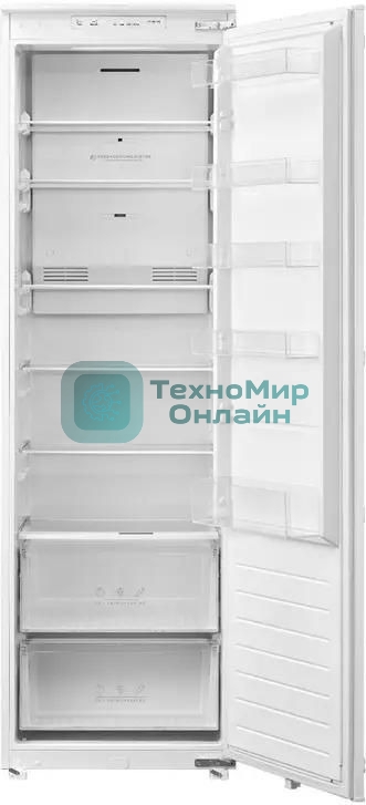 Встраиваемый холодильник Hyundai HBR 177S белый однокамерный 304л No Frost